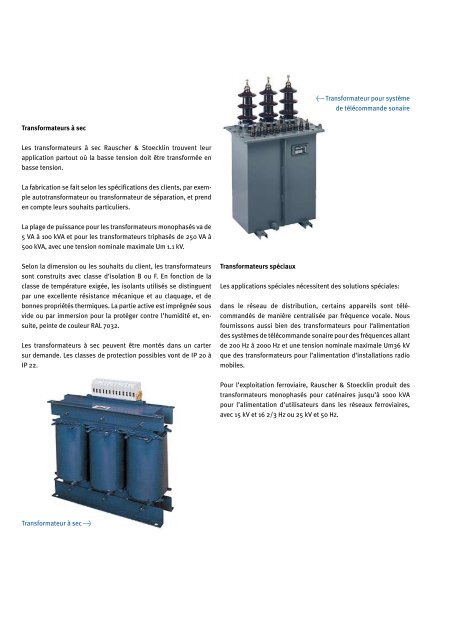 Transformateurs - Rauscher & Stoecklin AG