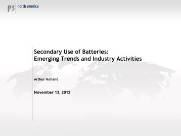 Secondary Use of Batteries: Emerging Trends and ... - P3 Group