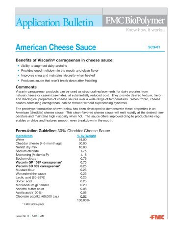 SCS-01 American Cheese Sauce.qxd - FMC BioPolymer