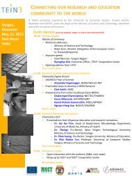 Proceedings Myanmar Workshop - TEIN3