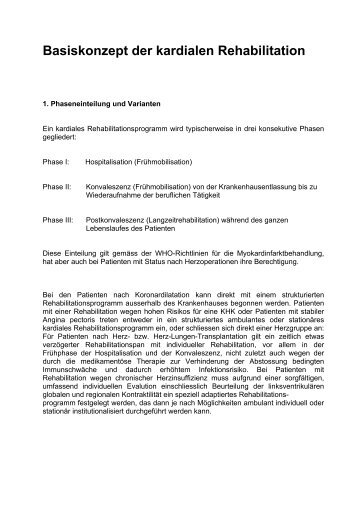 Basiskonzept der kardialen Rehabilitation - Physiofit Ryser