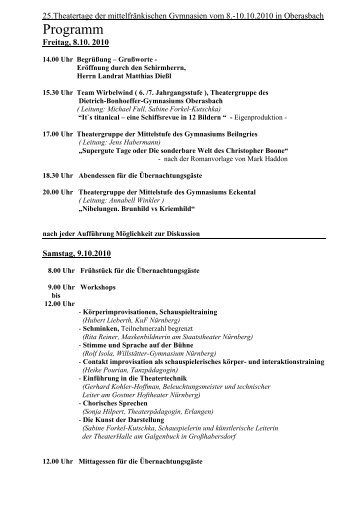 Programm - Dietrich-Bonhoeffer-Gymnasium