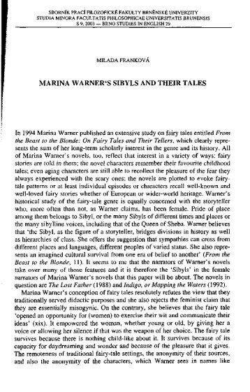 MARINA WARNER'S SIBYLS AND THEIR TALES