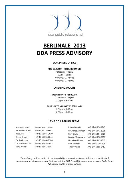 Download Press Release - DDA