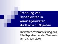 Erhebung von Nebenkosten in vereinsgenutzten ... - Sport in Warstein