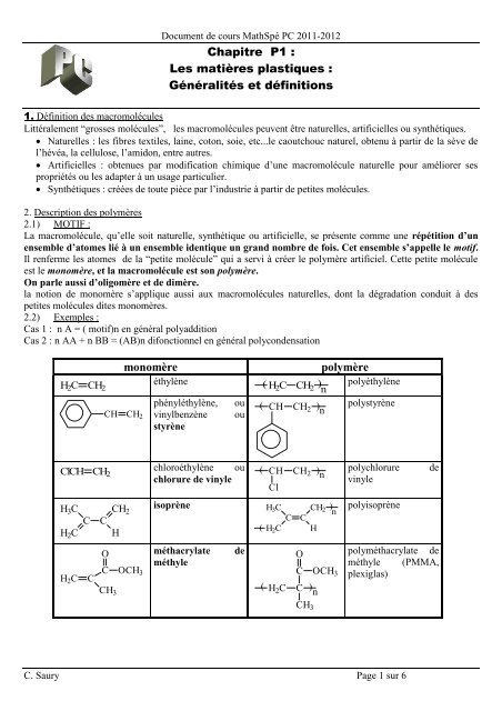 cours polymere 1