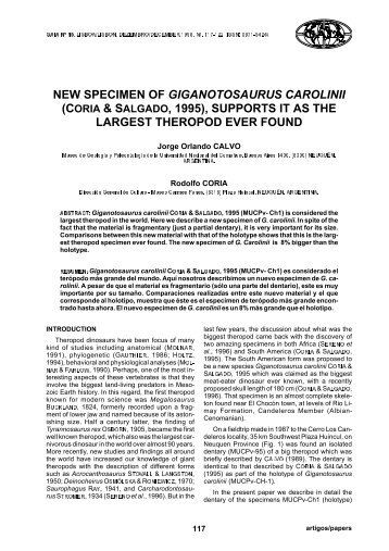 new specimen of giganotosaurus carolinii - Dinosaur Ideas