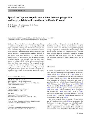 Spatial overlap and trophic interactions between pelagic fish and ...