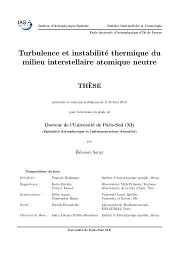 Turbulence et instabilité thermique du milieu interstellaire atomique ...