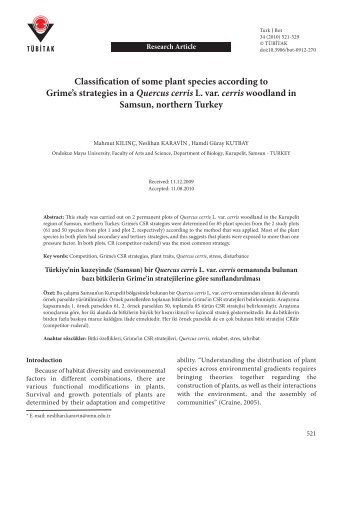 Classification of some plant species according to Grime's - Scientific ...