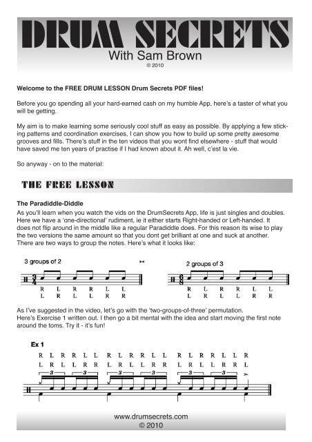 Free Lesson Pdf Material Layout 1 Drum Secrets