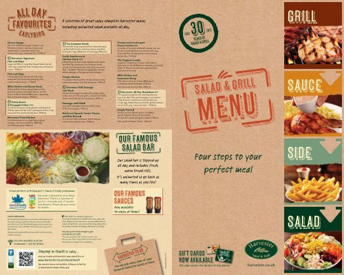 The online harvester menu