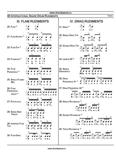 Drum Rudiments Chart Pdf