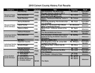 History Fair Results - Calvert County Public Schools