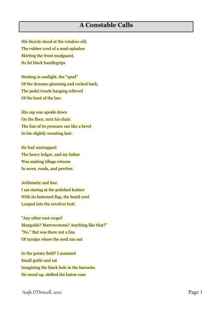 Heaney .pdf - Aoife's Notes
