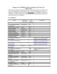 Changes to the CNDDB Special Plants, Bryophytes and Lichens List ...