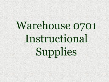 Warehouse 0705 Equipment