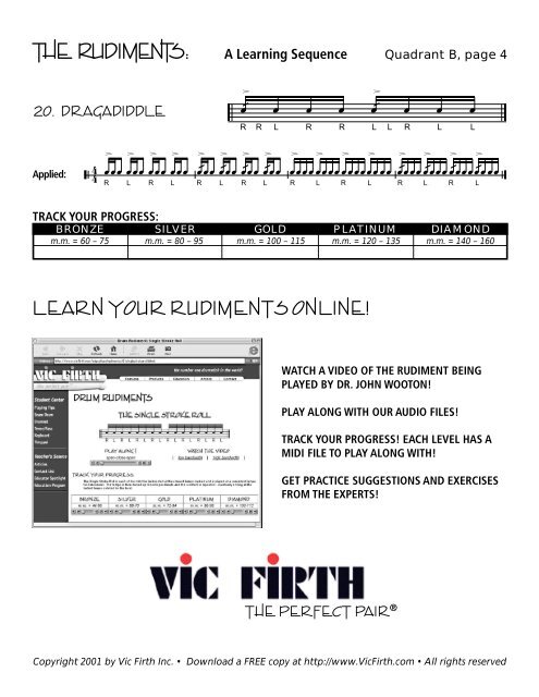 Vic Firth Rudiments Chart