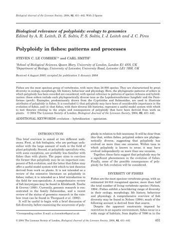 Polyploidy in fishes: patterns and processes - AseanBiodiversity.info