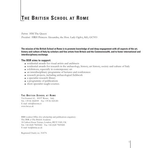 Annual Report 2008-9 - The British School at Rome