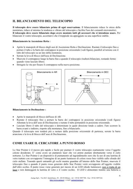 Manuale di Istruzioni - Auriga