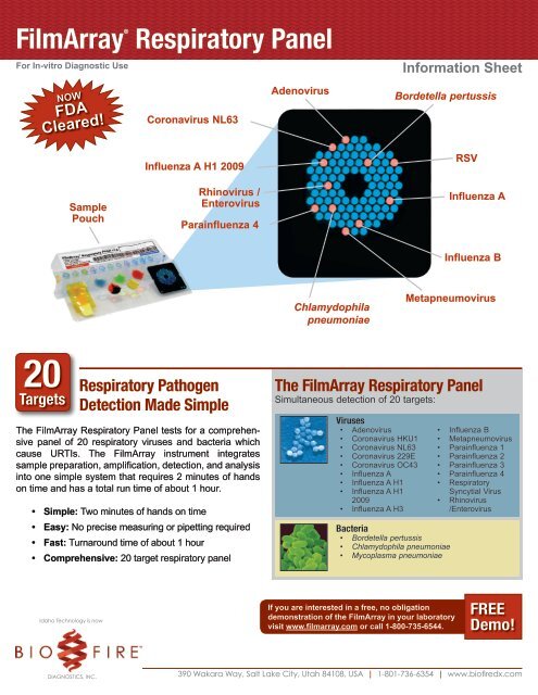 FilmArray® Respiratory Panel - BioFire Diagnostics