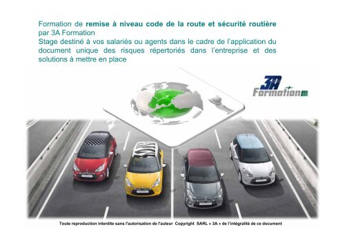 Formation de remise à niveau code de la route et sécurité routière ...