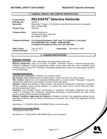 RELEGATE Selective Herbicide - Crop Data Management Systems ...