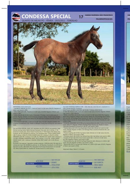 Ventre para livre acasalamento. - Haras Fazenda São Francisco