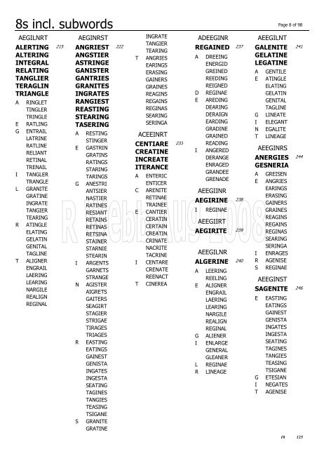 8s with Subwords 3000 - Irish Scrabble