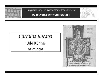 Carmina Burana - Literaturwissenschaft-online