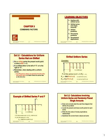 1 CHAPTER 3 LEARNING OBJECTIVES Sct 3.1 Calculations for ...