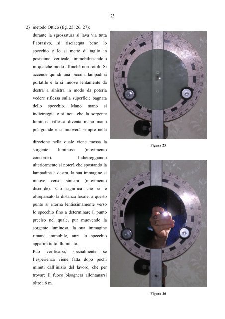 costruzione di uno specchio astronomico teoria e pratica