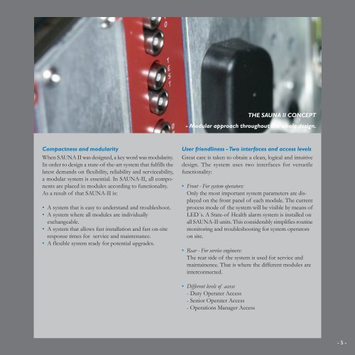 Download the SAUNA II brochure here. - SAUNA Systems