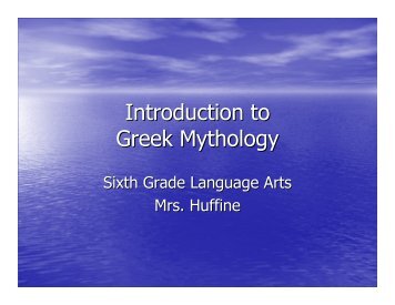 Introduction to Greek Mythology PowerPoint