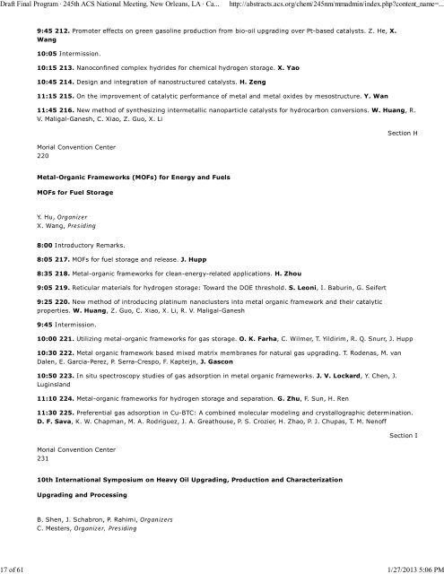 Draft Final Program · 245th ACS National Meeting, New Orleans, LA ...