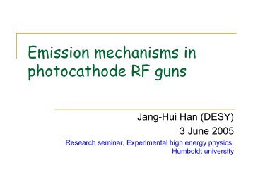 Emission mechanisms in photocathode RF guns - Desy