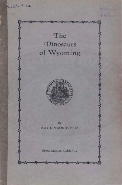 The Dinosaurs of Wyoming - Wyoming State Geological Survey ...