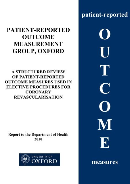 2010 review - Patient-Reported Outcomes Measurement - University ...