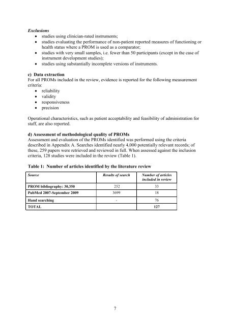 2010 review - Patient-Reported Outcomes Measurement - University ...