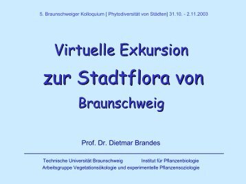 Virtuelle Exkursion zur Stadtflora von Braunschweig