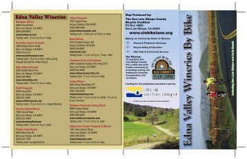 Edna Valley Wineries by Bike Map - San Luis Obispo