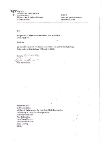 Remissregler VGR - Västra Götalandsregionen