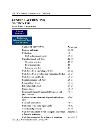 GENERAL ACCOUNTING SECTION 1540 cash flow ... - PageOut