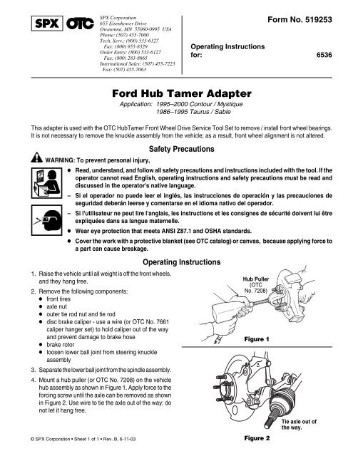 Ford Hub Tamer Adapter - OTC