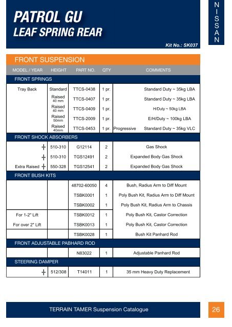 Page 1 - Suspension Catalogue cover - Terrain Tamer