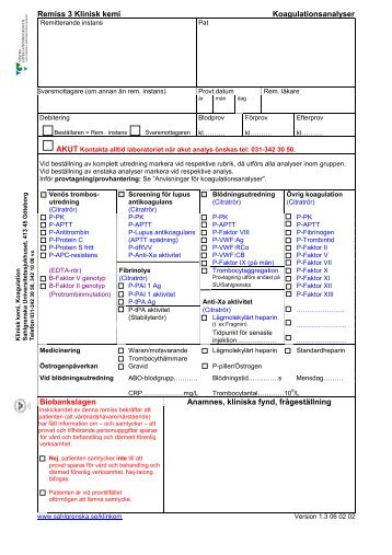 Remiss 3 Klinisk kemi