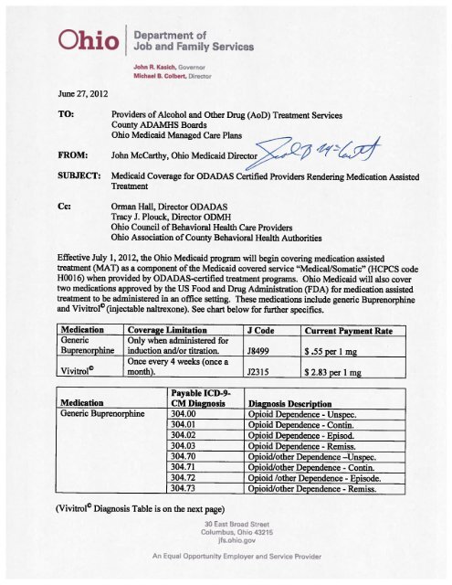 Medicaid Coverage for ODADAS Certified Providers Rendering