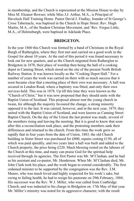 Yuille - History of the Baptists in Scotland - Landmark Baptist