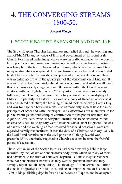 Yuille - History of the Baptists in Scotland - Landmark Baptist
